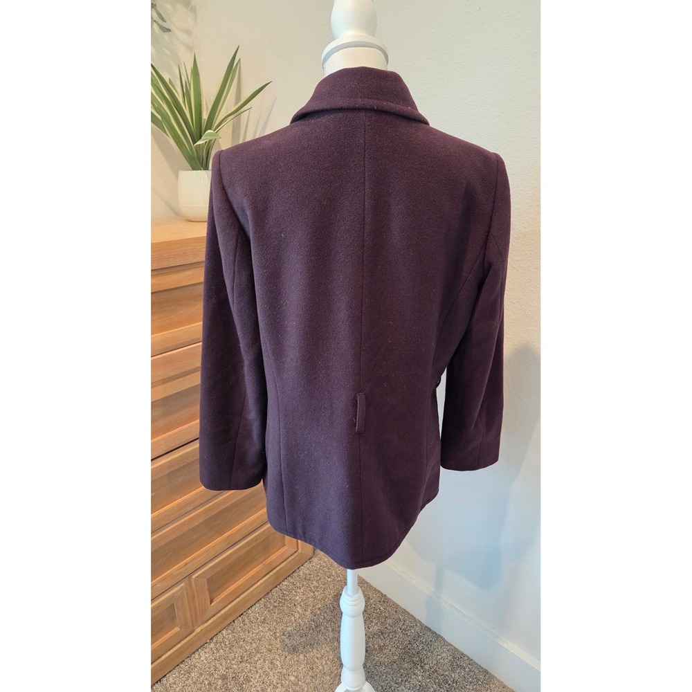 Brooks Brothers Pea Coat Wool Blend Double Breasted Tailored Purple Classic 10 - Picture 3 of 16